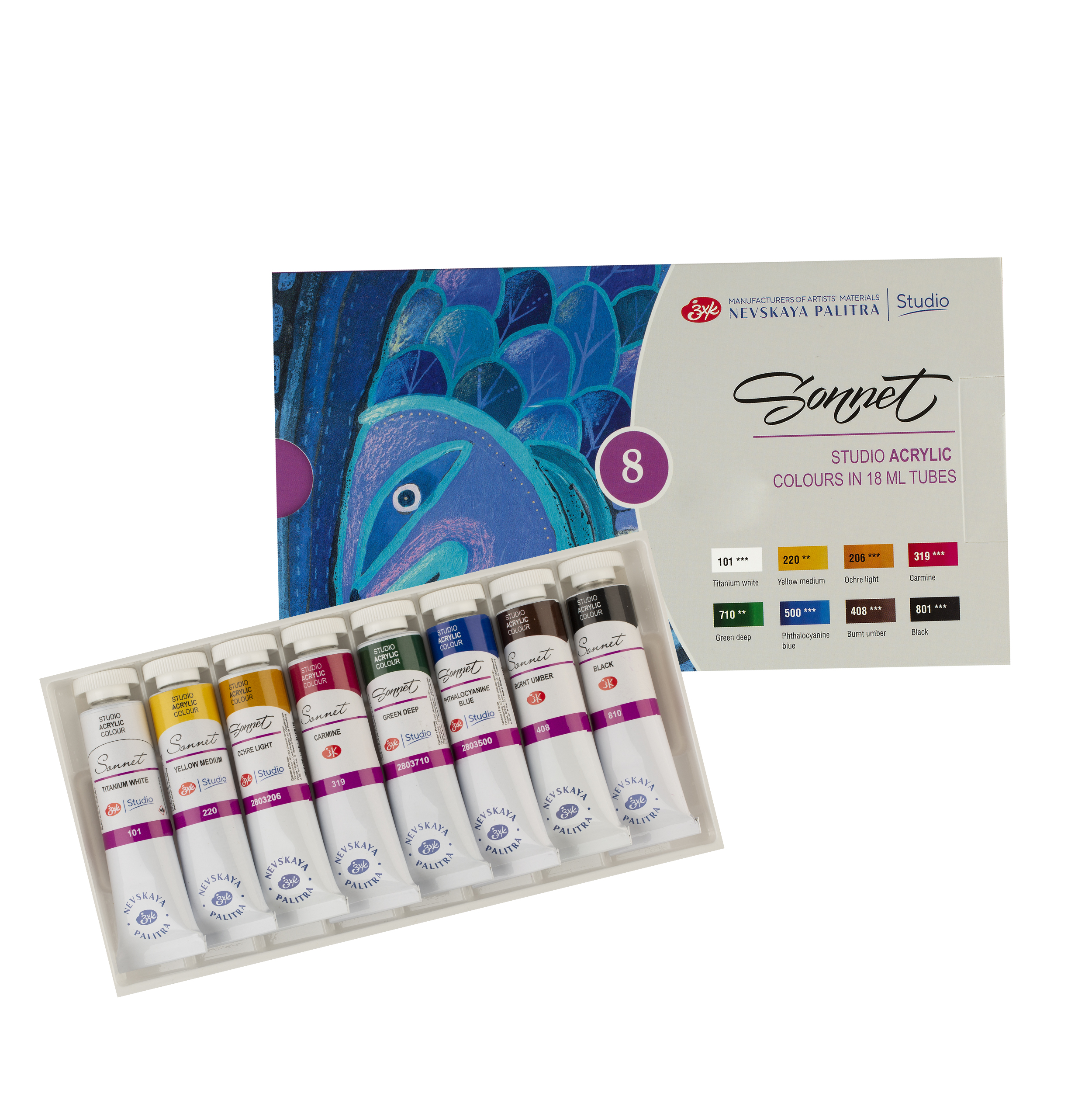 Acrylic colours set "Sonnet"  8 colours