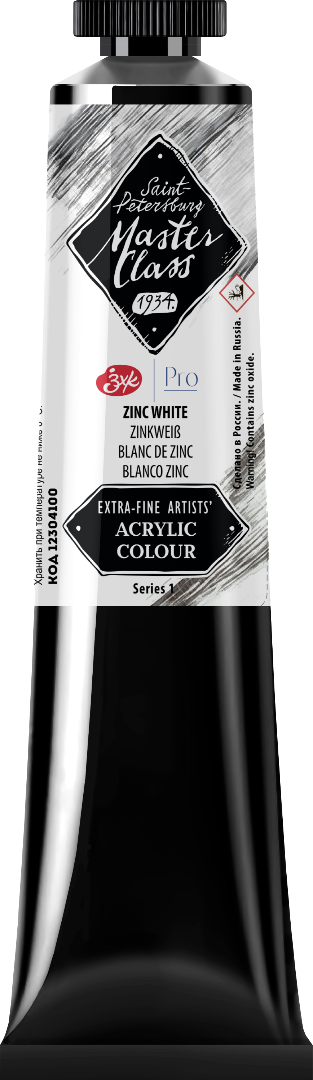 Acrylic colour Master Class, Zinc white, tube. № 100
