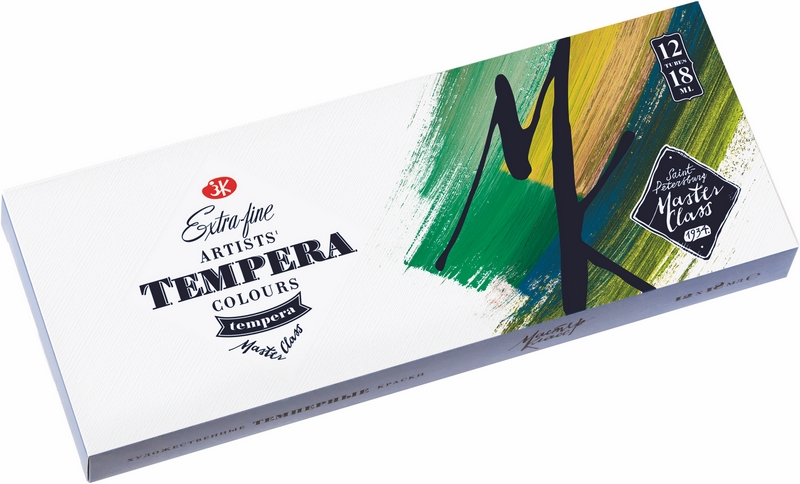 Tempera set Master-Class 12 tubes 18 ml, cardboard box