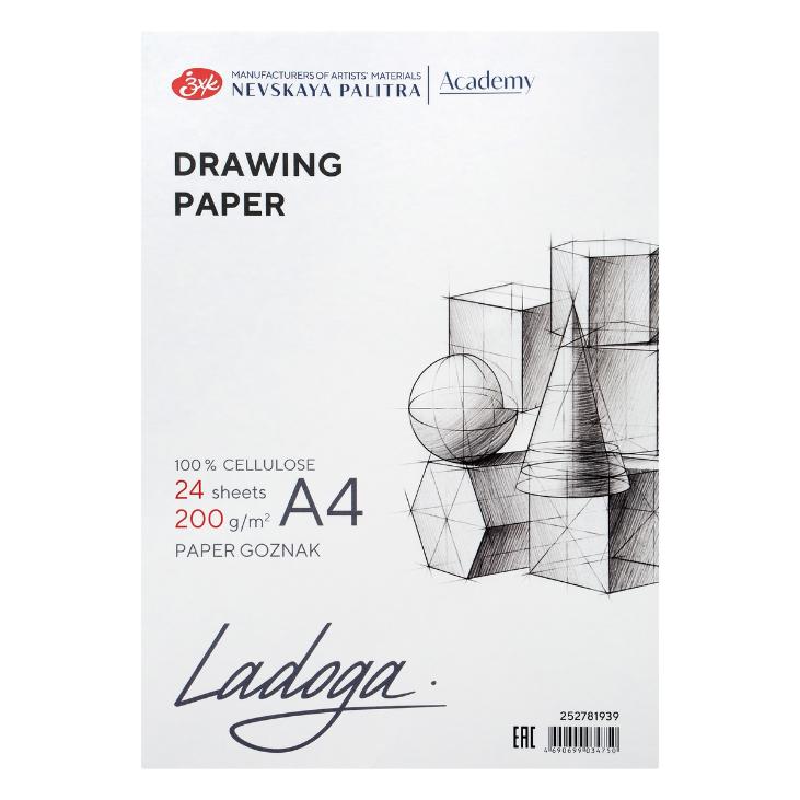 Drawing paper folder Ladoga, А2, 200 g/m2, 24 sheets