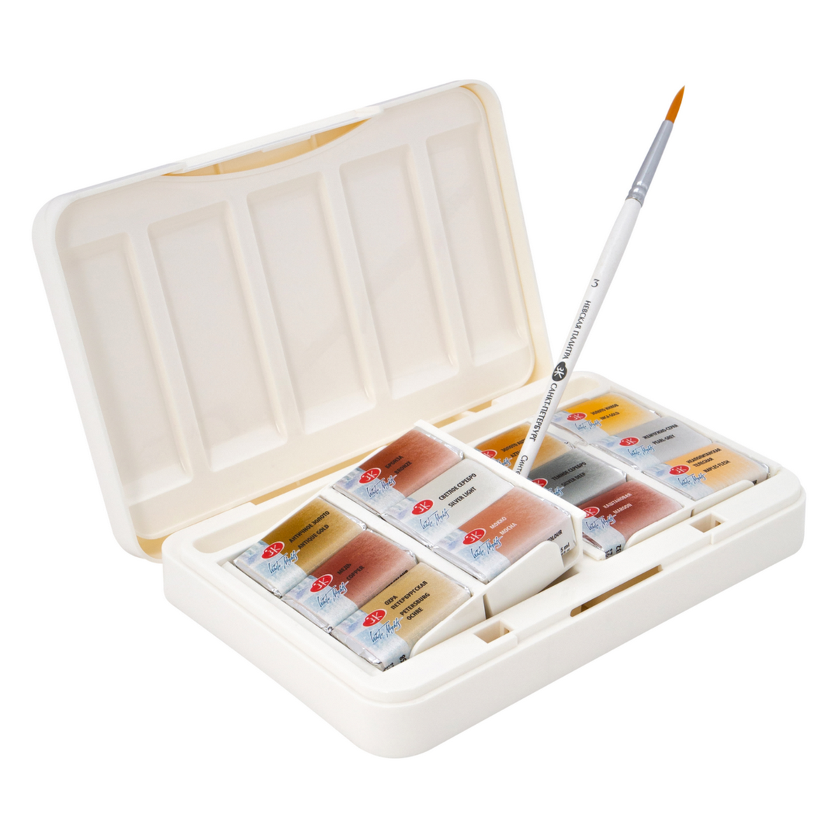 Watercolour set "White Nights" Metallic and Pastel, plastic box