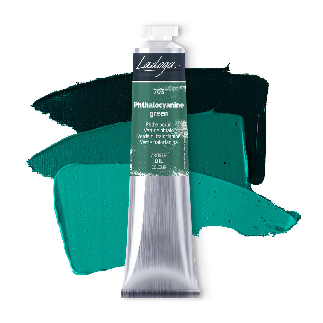 Oil colour "Ladoga", Phthalocyanine green, tube, № 703